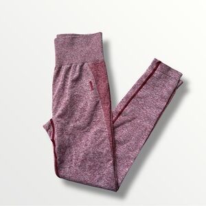 Gymshark Flex Seamless Leggings Size Small Red Marl Contour Shading Fitness Gym